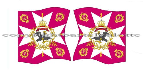 Flaggen Set 1618  Prussian 19th Musketeer Regiment von Brandenburg-Schwedt Regimental Colour Seven Y