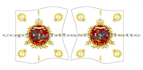Flaggen Set 1655 Prussian 38th Fusilier Regiment von Brandes Colonel Colour Seven Years War