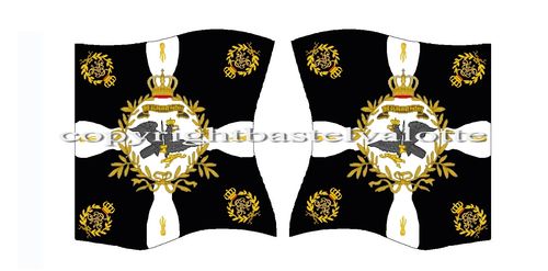 Flags Set 1788 Prussian 2nd Line Infantry Regiment Regimental Flag 2nd Bataillon