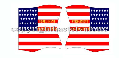 American flags-from  motif 226 9th Regiment Massachusetts Vol