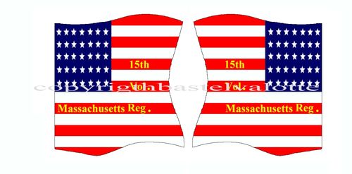 American flags motif 205 15th Volunteers Massachusetts Regiment