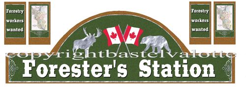 Westernhaus Aufkleber Set 104 - Hochglanz -Canadian Forester's Station